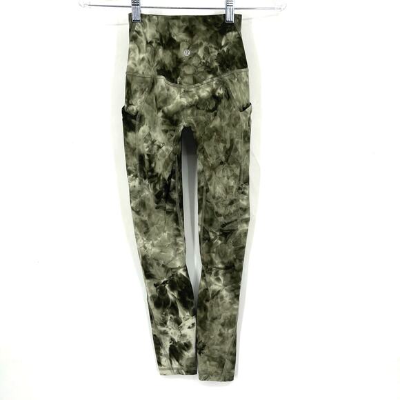Lululemon Align Pant 23" Diamond Dye Light Sage Army Green Dark Olive Size 0 - Picture 2 of 6